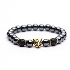 Just In! 🆕 Hematite Stone Golden Panther Bracelet